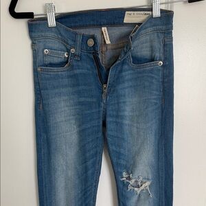 rag & bone Distressed Blue Skinny Jeans
